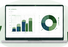 Laptop displaying a Budget vs Actual dashboard