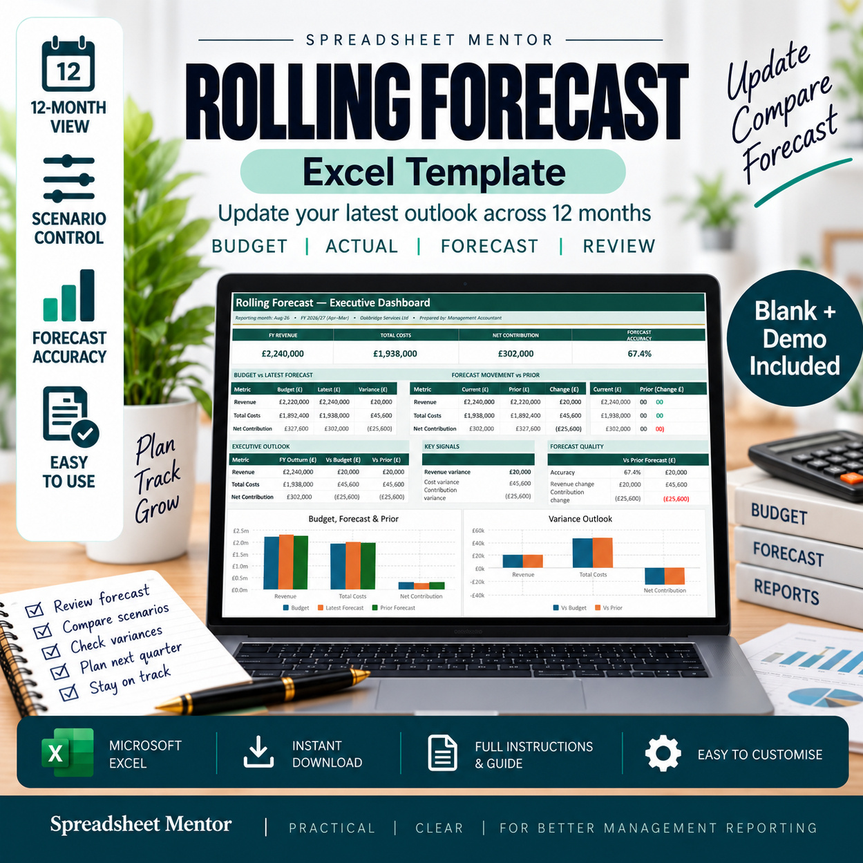 Rolling Forecast Excel template Rolling Forecast Excel template promotional image